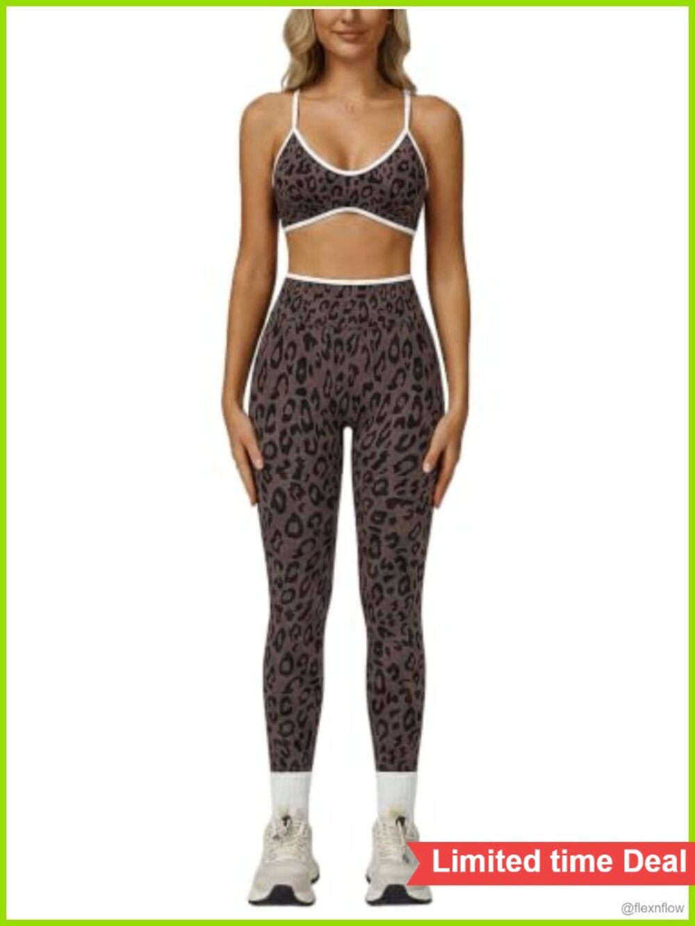 Two Piece Workout Set Spaghetti Strap Sports Bra High Waist Leggings